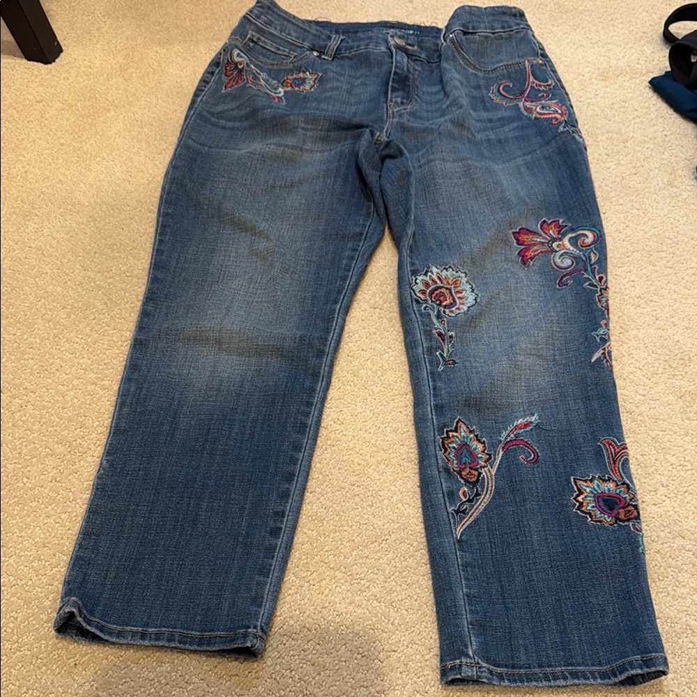 Embroidered Blue Jeans